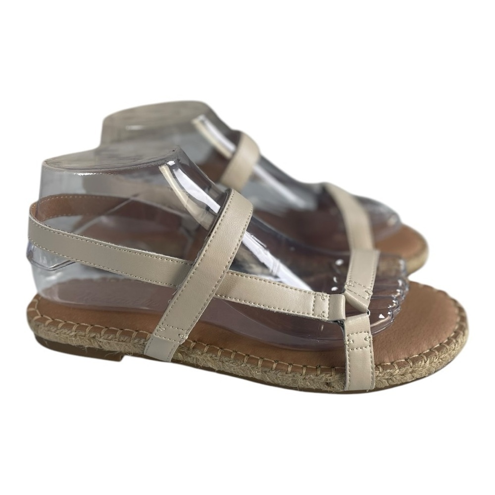 Madewell Women’s Hallie Pale Oyster Leather Espadrille Slingback Sandals